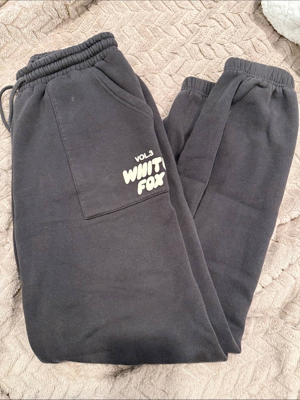 White Fox Boutique Track Joggers with Logo Patch